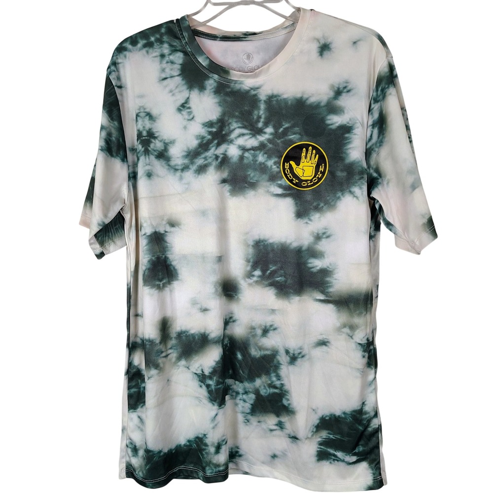Body Glove Mens Green Tie‎ Dye UPF 50+ Performance T-Shirt Logo M socal beach